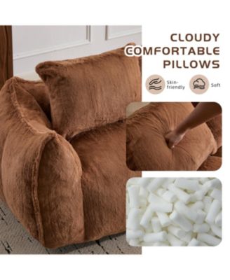 Giant Bean Bag Couch, Ultra Soft Fluffy Loveseat Sofa