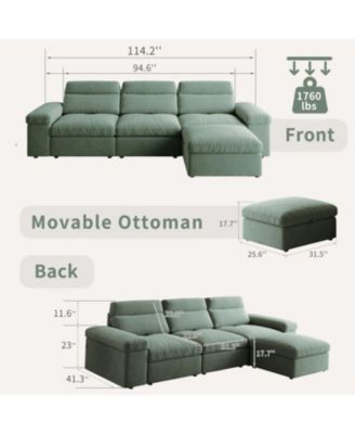 + Modular Sofa + Down & Linen + Adjustable Back & Storage
