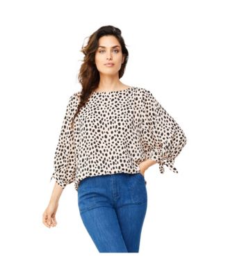 Women's 3/4 Tie-Sleeve Blouse