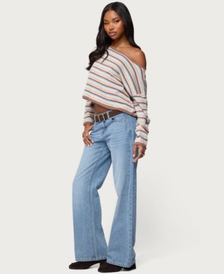 Women's Alexis Off Shoulder Striped Knit Top