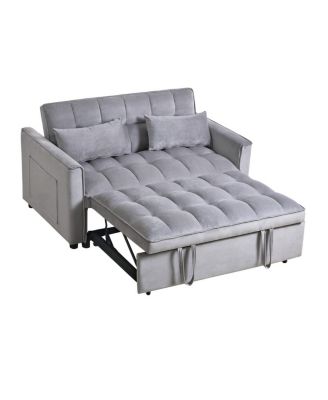 3-in-1 Pull-Out Sleeper Sofa Bed, Convertible Velvet Loveseat with Adjustable Backrest-Maison Boucle