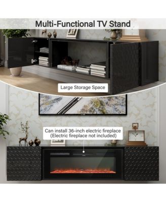 67" Wall-Mounted TV Stand with Storage