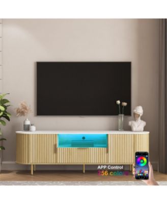 TV Cabinet with LED Lights & Storage for 55+ Inch TVs