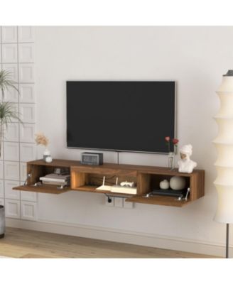 Floating TV Stand, 63" LED Wall Mounted Entertainment Center