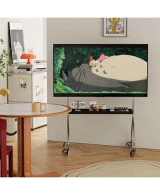 Antique Black Movable TV Stand