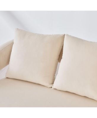 Velvet Loveseat Settee with Pillows