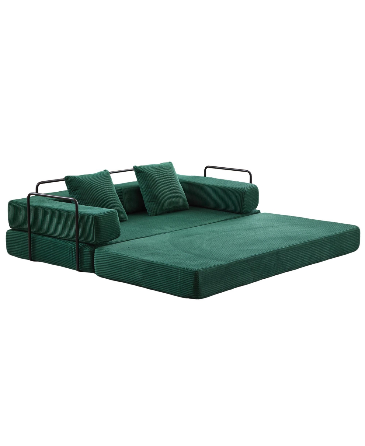 Streamdale Furniture Corduroy Floor Sofa Bed - Dark Green
