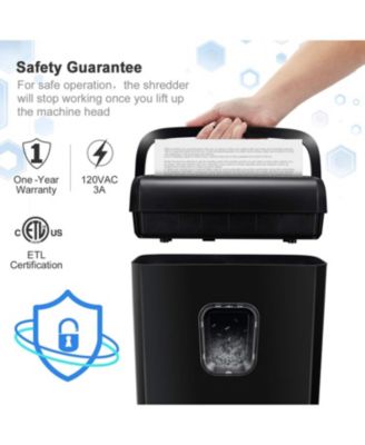 6-Sheet Micro-Cut Shredder, P-4 Security, Shreds Paper/Cards/Staples/Clips, 3.4Gal Bin, Home/Small Office