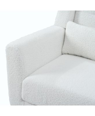 Streamdale Teddy Fabric Accent Chair for Home and Office (White)