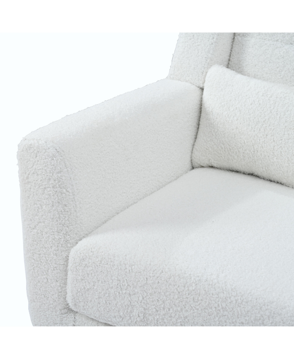 Streamdale Teddy Fabric Accent Chair for Home and Office (White)