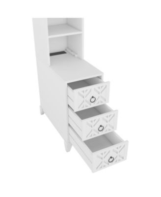  End Table with 3 Drawers & Shelves