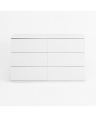 6 Drawer Storage Cabinet Wood Dresser Clothes Organizer White