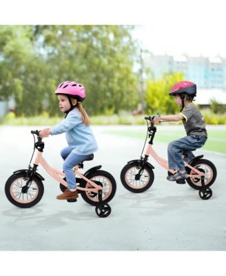 Kids Training Bike with Adjustable Seat Dual Brake System and Rubber Tires