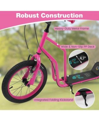 Youth Scooter with Adjustable Handlebar and Inflatable Wheels