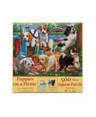 Puppies on a Picnic 500 piece Jigsaw Puzzle for Adults