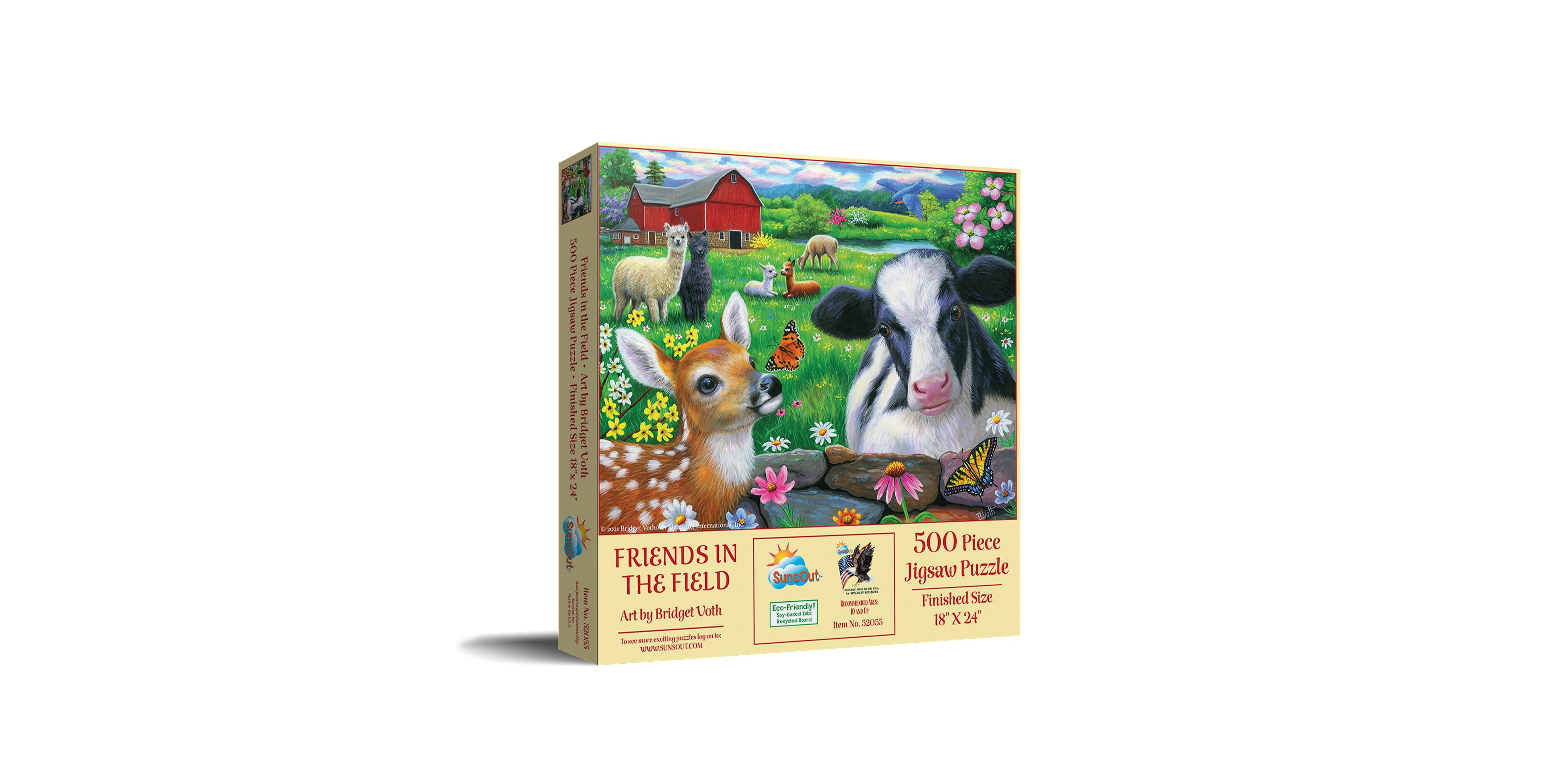 Sunsout Friends in the Field 500 Piece Jigsaw Puzzle, Ages 15+