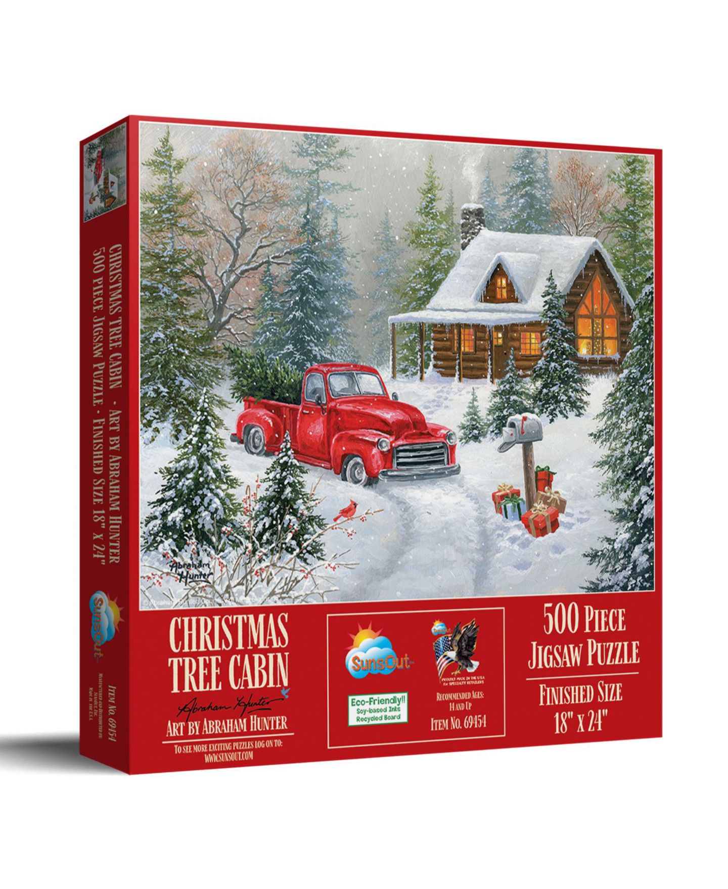 Детский пазл SunsOut Christmas Tree Cabin 500-Piece Jigsaw Puzzle, от 15 лет — фото 1