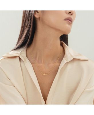 14k Gold Plated Elowen Horizontal Cross Necklace Holiday Gift Guide