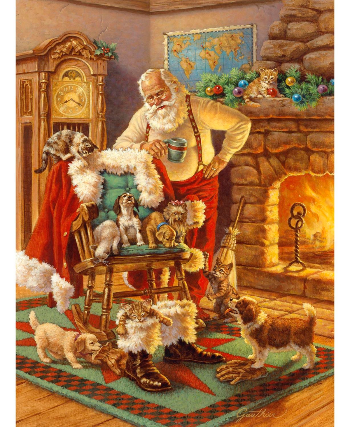 SunsOut Santa and His Friends 1000 piece Jigsaw Puzzle for Adults Christmas
