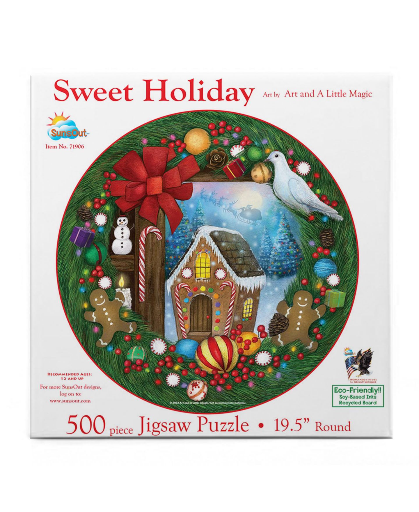 Детский пазл SunsOut Sweet Holiday 500 Piece Round Jigsaw Puzzle, от 15 лет — фото 2