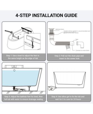 Acrylic Freestanding Soaking Tub with Chrome Overflow