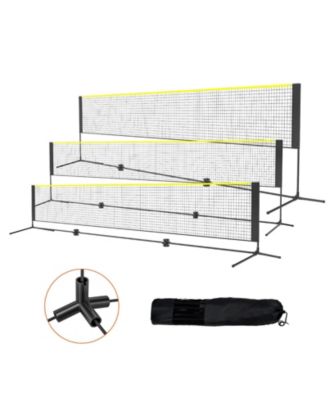 Adjustable Badminton and Volleyball Net, ft Foldable Pickleball Net with Poles, Stand and Carry Bag for Backyard Indoor Outdoor