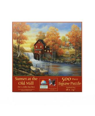 Sunset at the Old Mill 500 piece Jigsaw Puzzle for Adults