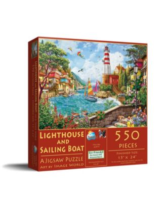 Lighthouse and Sailing Boat 550 piece Jigsaw Puzzle for Adults