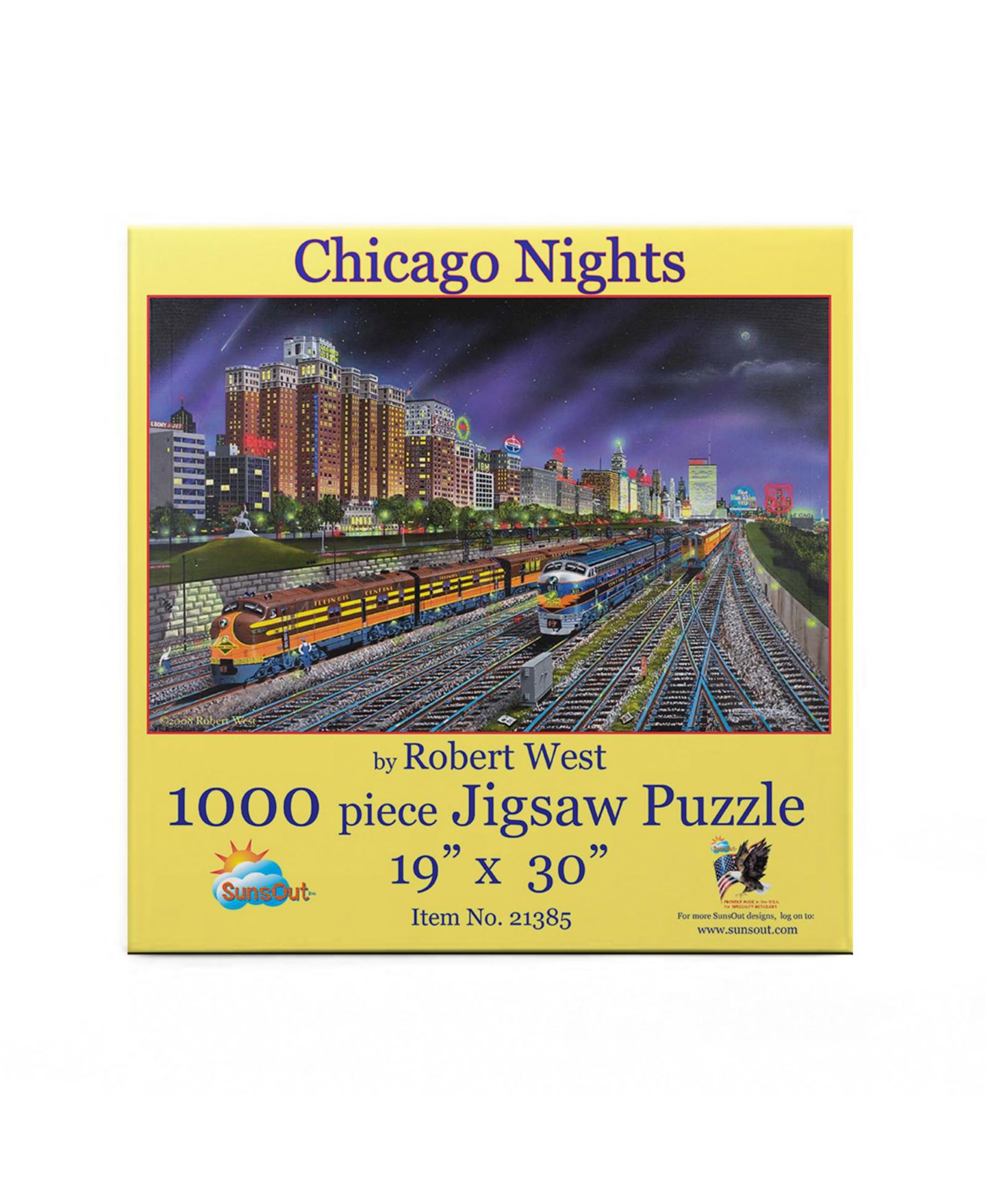 Детский пазл SunsOut Chicago Nights 1000 Piece Jigsaw Puzzle, от 15 лет — фото 2