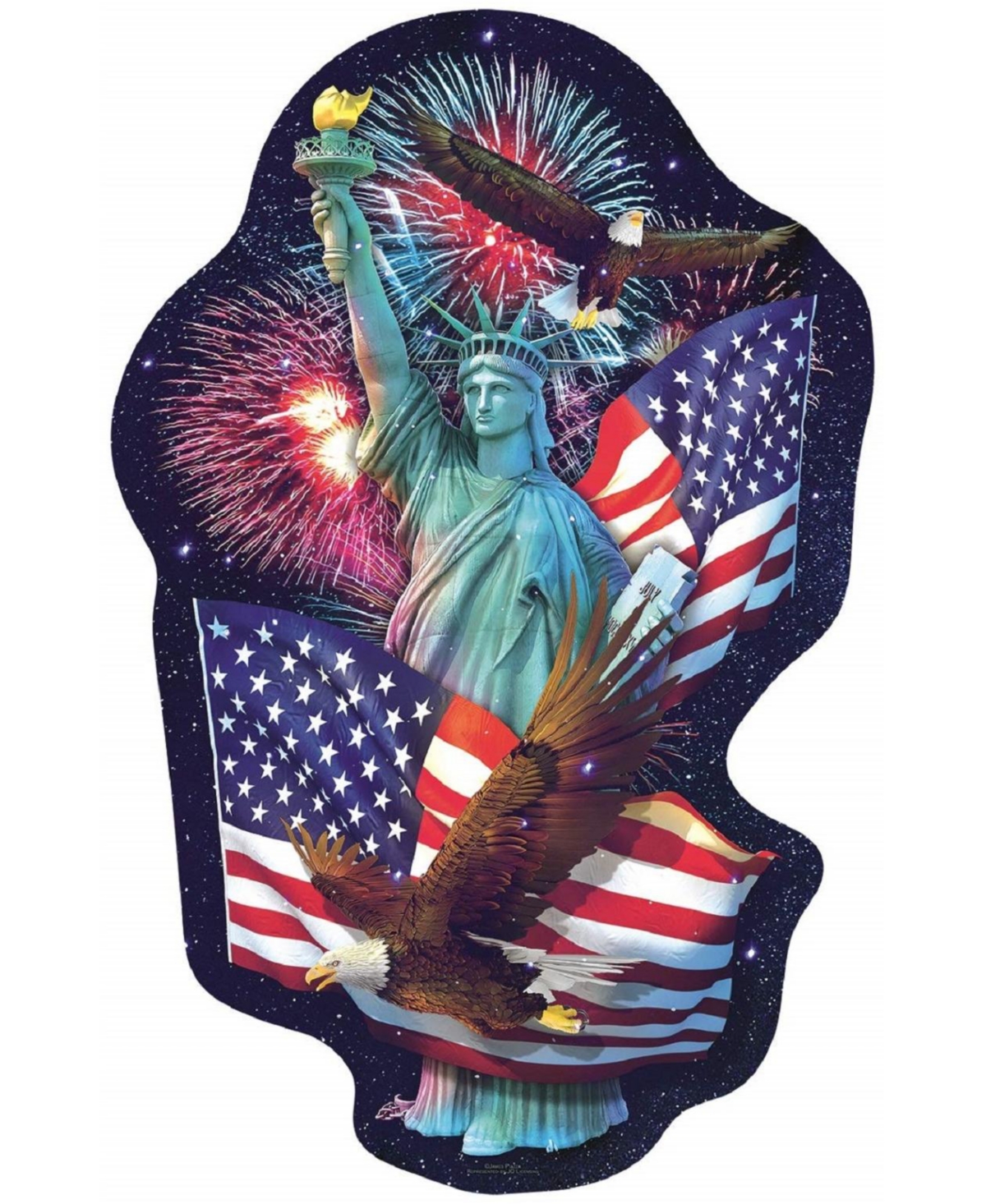 SunsOut Freedom's Light 1000 piece Jigsaw Puzzle for Adults Special Shape Fourth of July