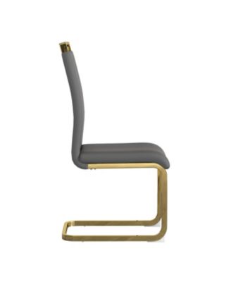 Modern Gray PU Leather Dining Chairs (Set of 4)