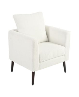 Teddy Fabric Accent Armchair with Waist Pillow for Living Room/Bedroom