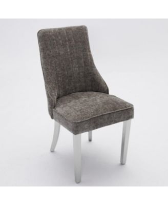 Chenille Dining Chairs Set of 2 (Gray)
