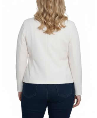 Plus Size Long Sleeve Crepe Blazer