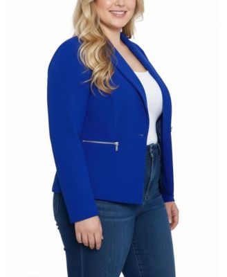 Plus Size Long Sleeve Crepe Blazer