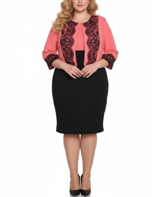 Plus Size Long Sleeve Ponte Cropped Jacket