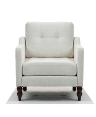 Accent Chenille Chair w/ USB Ergonomic Back Retro Legs