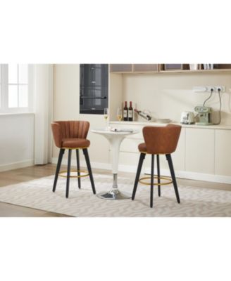 Swivel Counter Height Bar Stools Set of 2 Brown