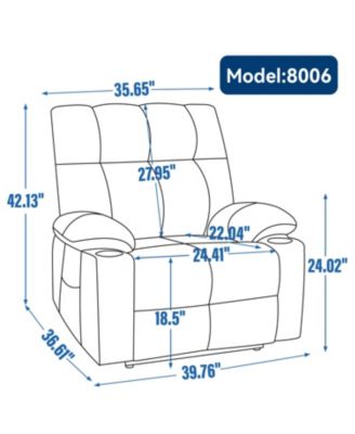 Grey Power Lift Recliner Massage/Heat
