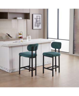 Upholstered Counter Height Bar Stools - Set of 2
