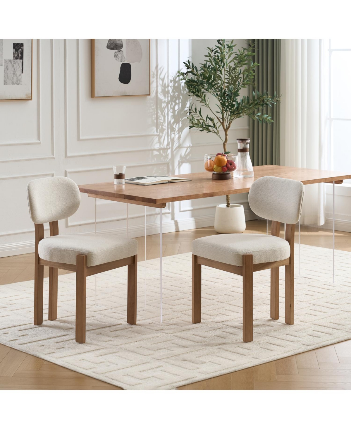 Streamdale Furniture Modern Fabric Upholstered Dining Chairs (Set of 2)