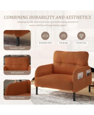 Corduroy Wide Seat Chair - Living Room/Bedroom