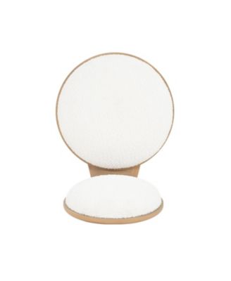 Polyester Beige Fabric Dining Chair with wooden frame (Set of 2)-Natural