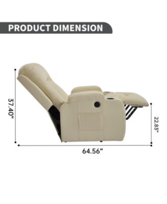 Streamdale Beige Power Lift Recliner w/ Massage, Heat, USB & Cup Holders