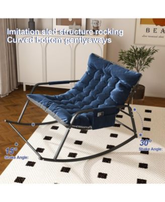 Rocking Chair with Cushions, Storage & Armrests.
