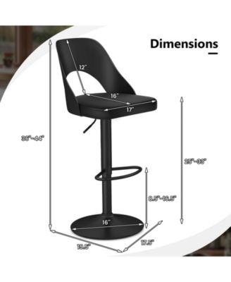 Bar Stools Set of 4 w/Enlarged PU Leather Seat Footrest Swivel Bar Chairs