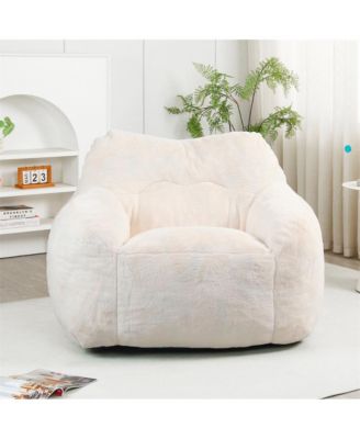 Bean Bag Sofa with Armrests High-Density Foam Stuffed Lazy Sofa for Adults Removable Cover