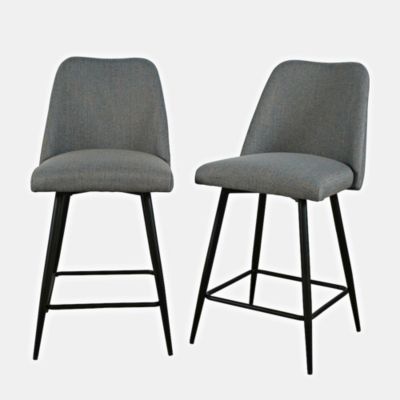 Macey Contemporary Modern Upholstered Counter Barstool (Set of 2)