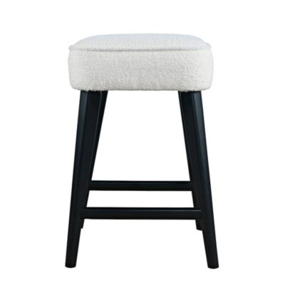 Wes Mid-Century Modern Boucle Upholstery Backless Counter Barstool (Set of 2)