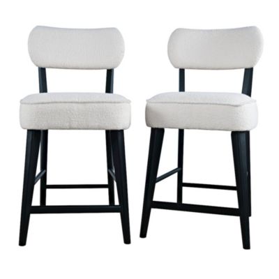 Wes Mid-Century Modern Boucle Upholstery Counter Barstool (Set of 2)